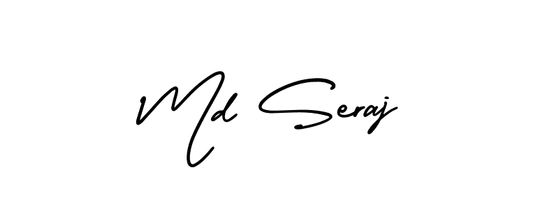 How to make Md Seraj name signature. Use AmerikaSignatureDemo-Regular style for creating short signs online. This is the latest handwritten sign. Md Seraj signature style 3 images and pictures png