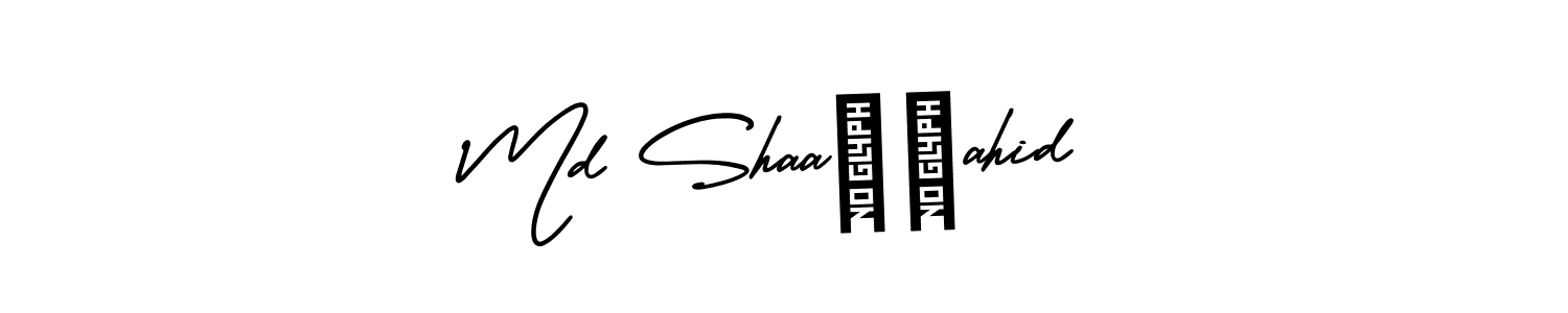 This is the best signature style for the Md Shaaسمahid name. Also you like these signature font (AmerikaSignatureDemo-Regular). Mix name signature. Md Shaaسمahid signature style 3 images and pictures png