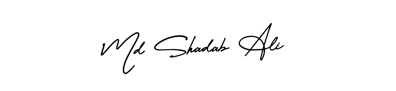 The best way (AmerikaSignatureDemo-Regular) to make a short signature is to pick only two or three words in your name. The name Md Shadab Ali include a total of six letters. For converting this name. Md Shadab Ali signature style 3 images and pictures png