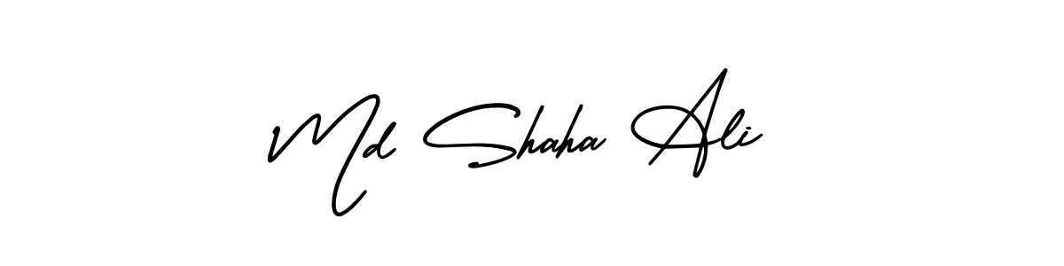 How to make Md Shaha Ali name signature. Use AmerikaSignatureDemo-Regular style for creating short signs online. This is the latest handwritten sign. Md Shaha Ali signature style 3 images and pictures png