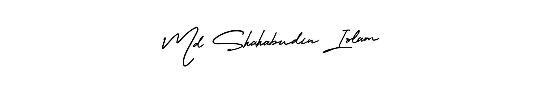 You should practise on your own different ways (AmerikaSignatureDemo-Regular) to write your name (Md Shahabudin Islam) in signature. don't let someone else do it for you. Md Shahabudin Islam signature style 3 images and pictures png