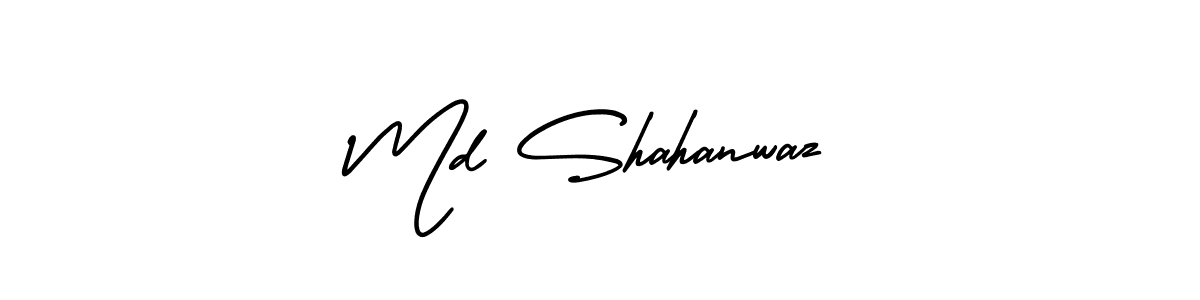 How to make Md Shahanwaz name signature. Use AmerikaSignatureDemo-Regular style for creating short signs online. This is the latest handwritten sign. Md Shahanwaz signature style 3 images and pictures png