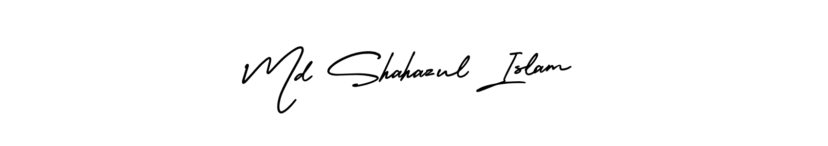 The best way (AmerikaSignatureDemo-Regular) to make a short signature is to pick only two or three words in your name. The name Md Shahazul Islam include a total of six letters. For converting this name. Md Shahazul Islam signature style 3 images and pictures png