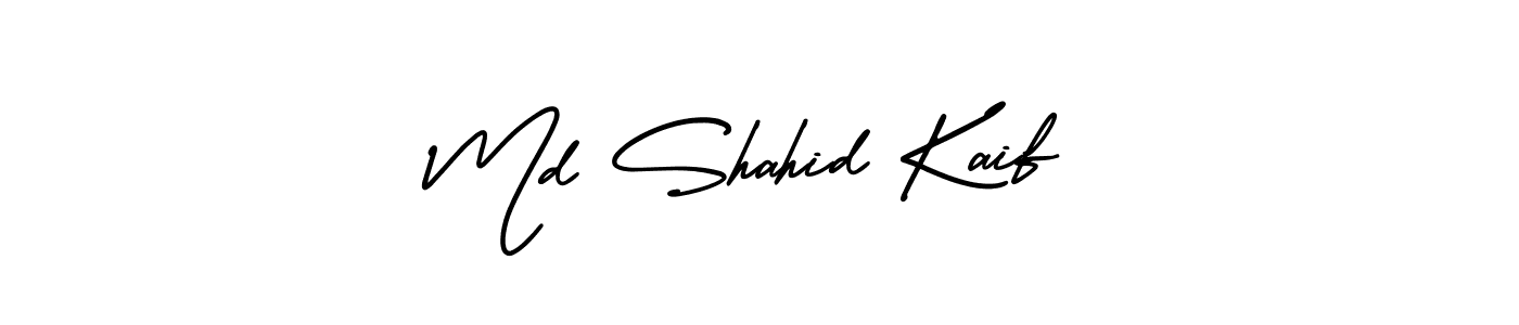 You should practise on your own different ways (AmerikaSignatureDemo-Regular) to write your name (Md Shahid Kaif) in signature. don't let someone else do it for you. Md Shahid Kaif signature style 3 images and pictures png