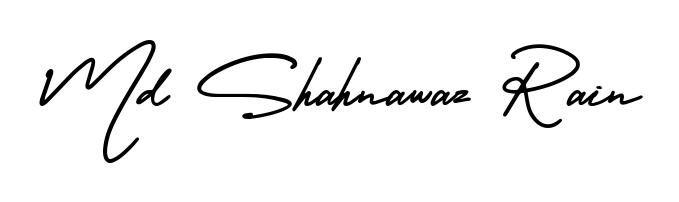The AmerikaSignatureDemo-Regular font transforms the name Md Shahnawaz Rain into an executive sign with sharp precision and distinguished character. Md Shahnawaz Rain signature style 3 images and pictures png