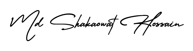 A dynamic signature style for Md Shakaowat Hossain using AmerikaSignatureDemo-Regular script. Designed to look authentic, handwritten, and professional. Md Shakaowat Hossain signature style 3 images and pictures png