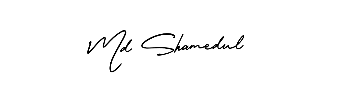 AmerikaSignatureDemo-Regular is a professional signature style that is perfect for those who want to add a touch of class to their signature. It is also a great choice for those who want to make their signature more unique. Get Md Shamedul name to fancy signature for free. Md Shamedul signature style 3 images and pictures png
