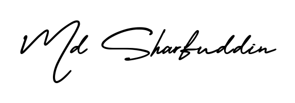 Designed for modern professionals: Md Sharfuddin name signature crafted with AmerikaSignatureDemo-Regular script. Ready for digital PDF workflows. Md Sharfuddin signature style 3 images and pictures png