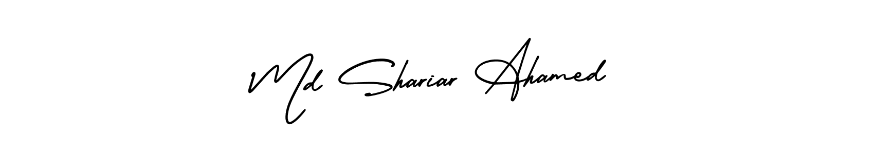 The best way (AmerikaSignatureDemo-Regular) to make a short signature is to pick only two or three words in your name. The name Md Shariar Ahamed include a total of six letters. For converting this name. Md Shariar Ahamed signature style 3 images and pictures png