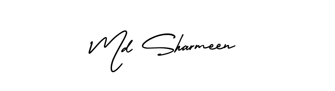 Use a signature maker to create a handwritten signature online. With this signature software, you can design (AmerikaSignatureDemo-Regular) your own signature for name Md Sharmeen. Md Sharmeen signature style 3 images and pictures png