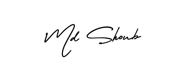 Md Shoub stylish signature style. Best Handwritten Sign (AmerikaSignatureDemo-Regular) for my name. Handwritten Signature Collection Ideas for my name Md Shoub. Md Shoub signature style 3 images and pictures png