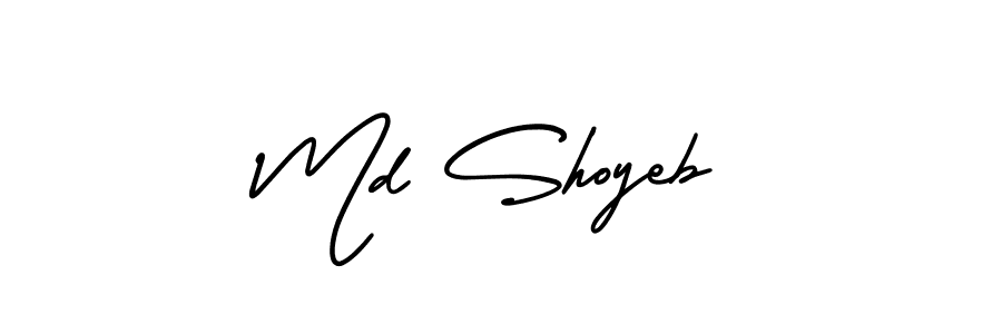 This is the best signature style for the Md Shoyeb name. Also you like these signature font (AmerikaSignatureDemo-Regular). Mix name signature. Md Shoyeb signature style 3 images and pictures png