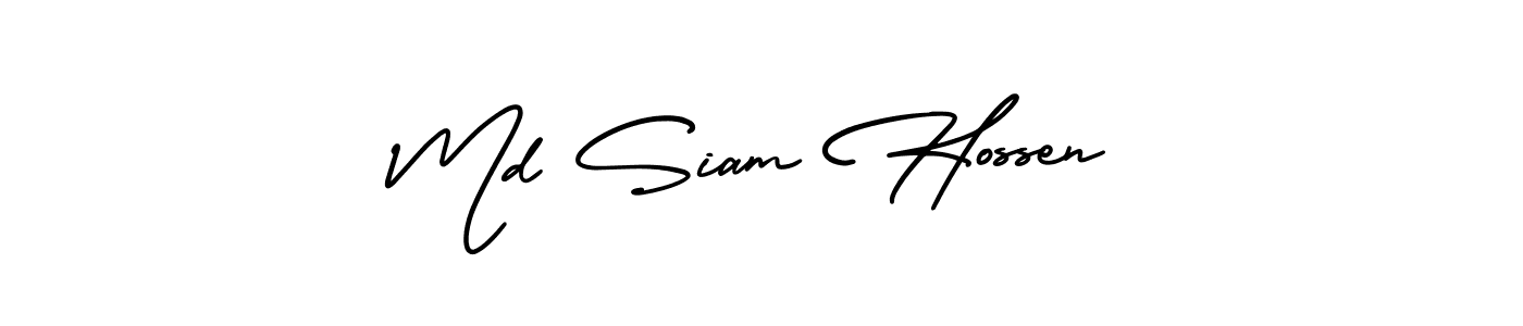 Md Siam Hossen stylish signature style. Best Handwritten Sign (AmerikaSignatureDemo-Regular) for my name. Handwritten Signature Collection Ideas for my name Md Siam Hossen. Md Siam Hossen signature style 3 images and pictures png