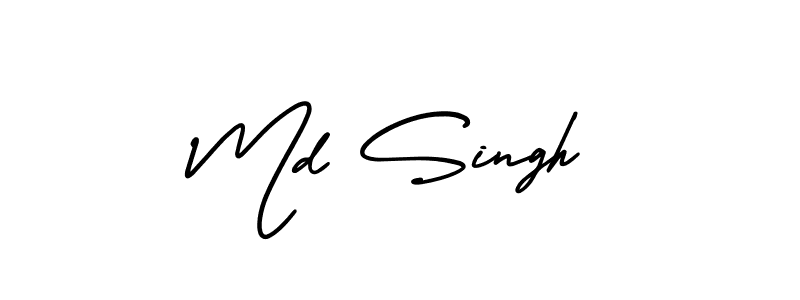 Create a beautiful signature design for name Md Singh. With this signature (AmerikaSignatureDemo-Regular) fonts, you can make a handwritten signature for free. Md Singh signature style 3 images and pictures png