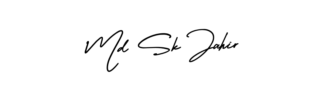 Make a beautiful signature design for name Md Sk Jahir. With this signature (AmerikaSignatureDemo-Regular) style, you can create a handwritten signature for free. Md Sk Jahir signature style 3 images and pictures png