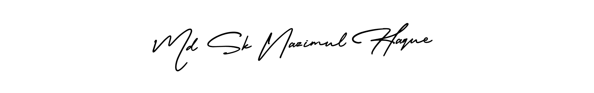 Design your own signature with our free online signature maker. With this signature software, you can create a handwritten (AmerikaSignatureDemo-Regular) signature for name Md Sk Nazimul Haque. Md Sk Nazimul Haque signature style 3 images and pictures png