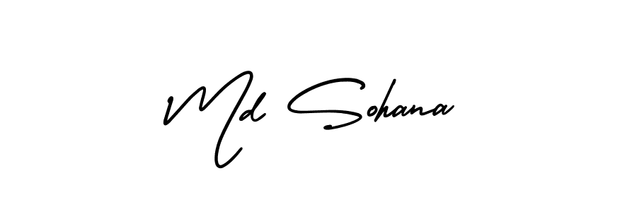 Design your own signature with our free online signature maker. With this signature software, you can create a handwritten (AmerikaSignatureDemo-Regular) signature for name Md Sohana. Md Sohana signature style 3 images and pictures png