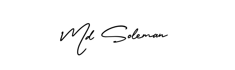 This is the best signature style for the Md Soleman name. Also you like these signature font (AmerikaSignatureDemo-Regular). Mix name signature. Md Soleman signature style 3 images and pictures png
