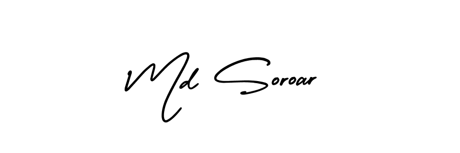 Make a beautiful signature design for name Md Soroar. With this signature (AmerikaSignatureDemo-Regular) style, you can create a handwritten signature for free. Md Soroar signature style 3 images and pictures png