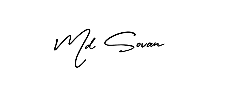 Use a signature maker to create a handwritten signature online. With this signature software, you can design (AmerikaSignatureDemo-Regular) your own signature for name Md Sovan. Md Sovan signature style 3 images and pictures png