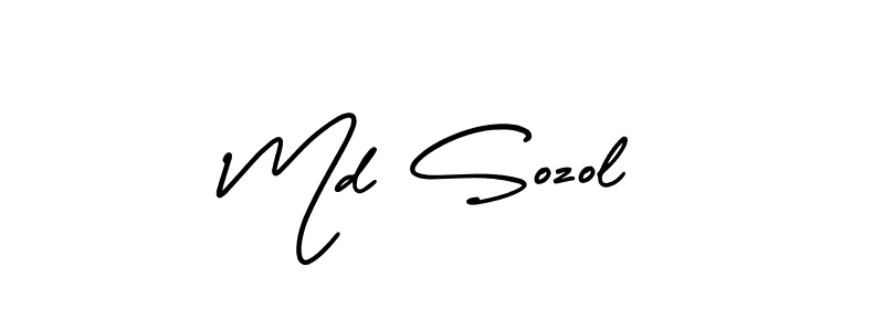 Make a beautiful signature design for name Md Sozol. With this signature (AmerikaSignatureDemo-Regular) style, you can create a handwritten signature for free. Md Sozol signature style 3 images and pictures png