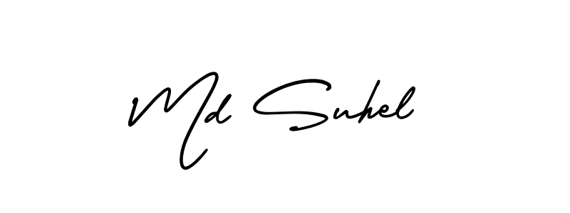 Make a beautiful signature design for name Md Suhel. With this signature (AmerikaSignatureDemo-Regular) style, you can create a handwritten signature for free. Md Suhel signature style 3 images and pictures png