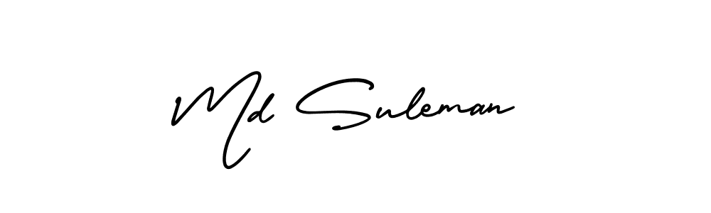 The best way (AmerikaSignatureDemo-Regular) to make a short signature is to pick only two or three words in your name. The name Md Suleman include a total of six letters. For converting this name. Md Suleman signature style 3 images and pictures png