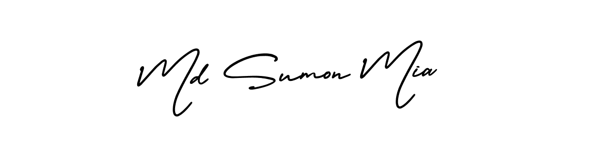 How to make Md Sumon Mia signature? AmerikaSignatureDemo-Regular is a professional autograph style. Create handwritten signature for Md Sumon Mia name. Md Sumon Mia signature style 3 images and pictures png