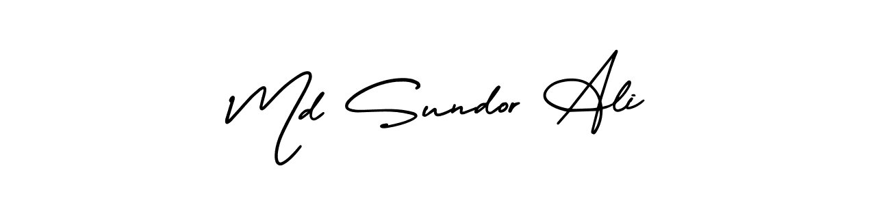 if you are searching for the best signature style for your name Md Sundor Ali. so please give up your signature search. here we have designed multiple signature styles  using AmerikaSignatureDemo-Regular. Md Sundor Ali signature style 3 images and pictures png