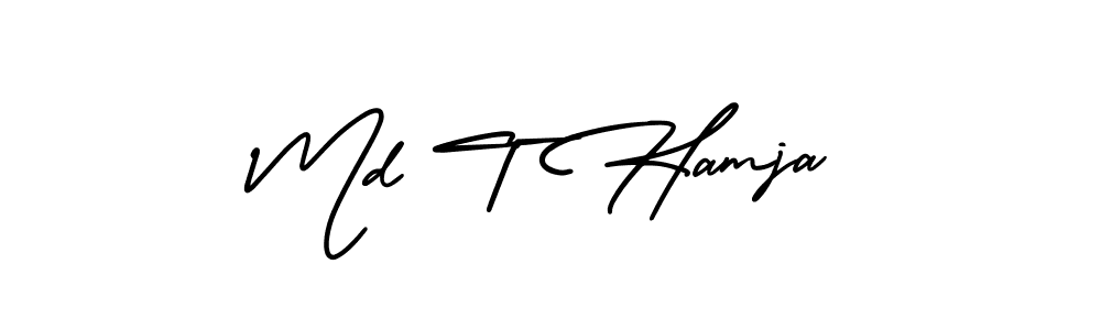 How to make Md T Hamja signature? AmerikaSignatureDemo-Regular is a professional autograph style. Create handwritten signature for Md T Hamja name. Md T Hamja signature style 3 images and pictures png