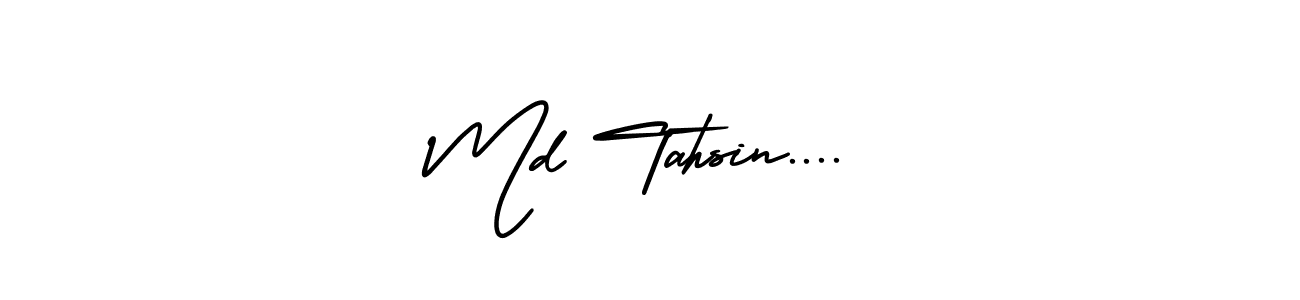 Use a signature maker to create a handwritten signature online. With this signature software, you can design (AmerikaSignatureDemo-Regular) your own signature for name Md Tahsin..... Md Tahsin.... signature style 3 images and pictures png