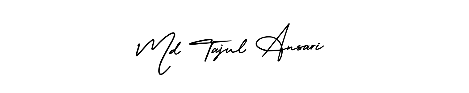 if you are searching for the best signature style for your name Md Tajul Ansari. so please give up your signature search. here we have designed multiple signature styles  using AmerikaSignatureDemo-Regular. Md Tajul Ansari signature style 3 images and pictures png