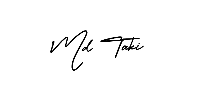 Create a beautiful signature design for name Md Taki. With this signature (AmerikaSignatureDemo-Regular) fonts, you can make a handwritten signature for free. Md Taki signature style 3 images and pictures png