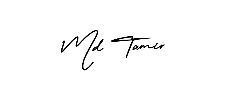 How to make Md Tamir name signature. Use AmerikaSignatureDemo-Regular style for creating short signs online. This is the latest handwritten sign. Md Tamir signature style 3 images and pictures png