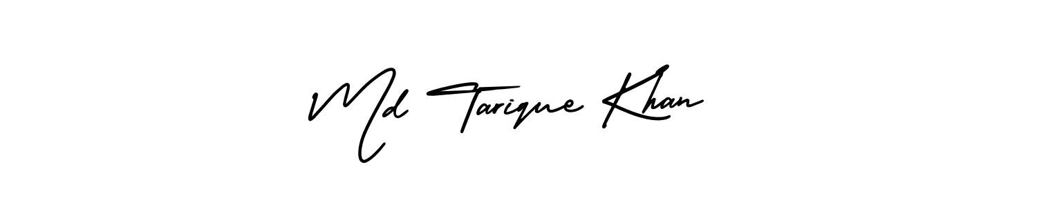 The best way (AmerikaSignatureDemo-Regular) to make a short signature is to pick only two or three words in your name. The name Md Tarique Khan include a total of six letters. For converting this name. Md Tarique Khan signature style 3 images and pictures png