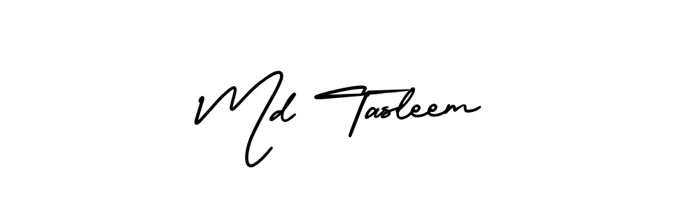 Make a beautiful signature design for name Md Tasleem. With this signature (AmerikaSignatureDemo-Regular) style, you can create a handwritten signature for free. Md Tasleem signature style 3 images and pictures png