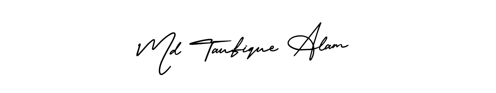 This is the best signature style for the Md Taufique Alam name. Also you like these signature font (AmerikaSignatureDemo-Regular). Mix name signature. Md Taufique Alam signature style 3 images and pictures png