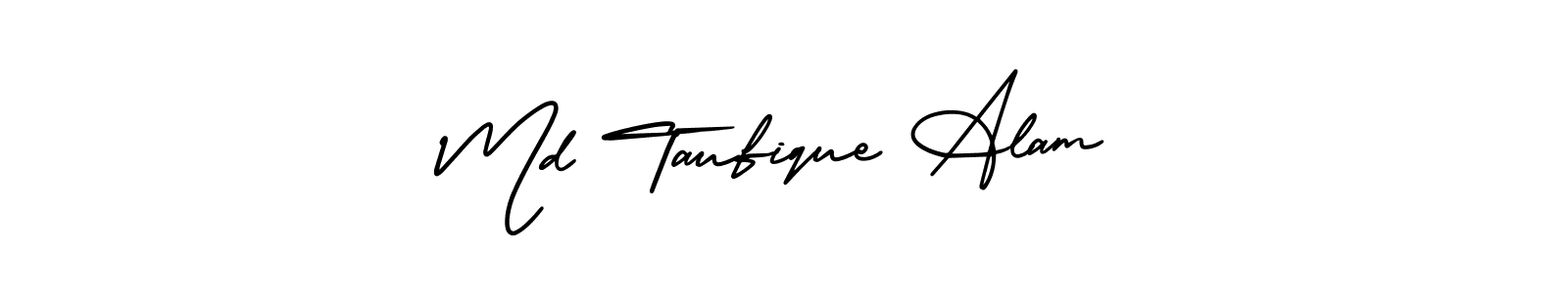 This is the best signature style for the Md Taufique Alam name. Also you like these signature font (AmerikaSignatureDemo-Regular). Mix name signature. Md Taufique Alam signature style 3 images and pictures png