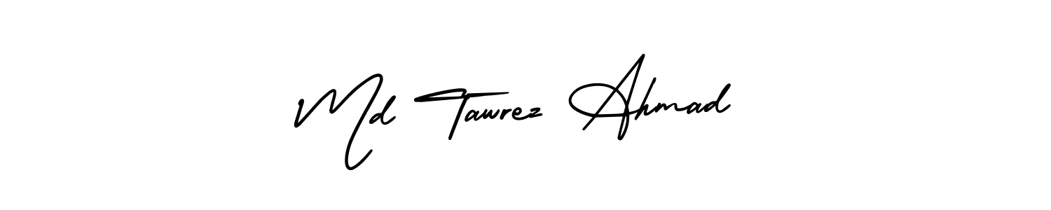 How to Draw Md Tawrez Ahmad signature style? AmerikaSignatureDemo-Regular is a latest design signature styles for name Md Tawrez Ahmad. Md Tawrez Ahmad signature style 3 images and pictures png