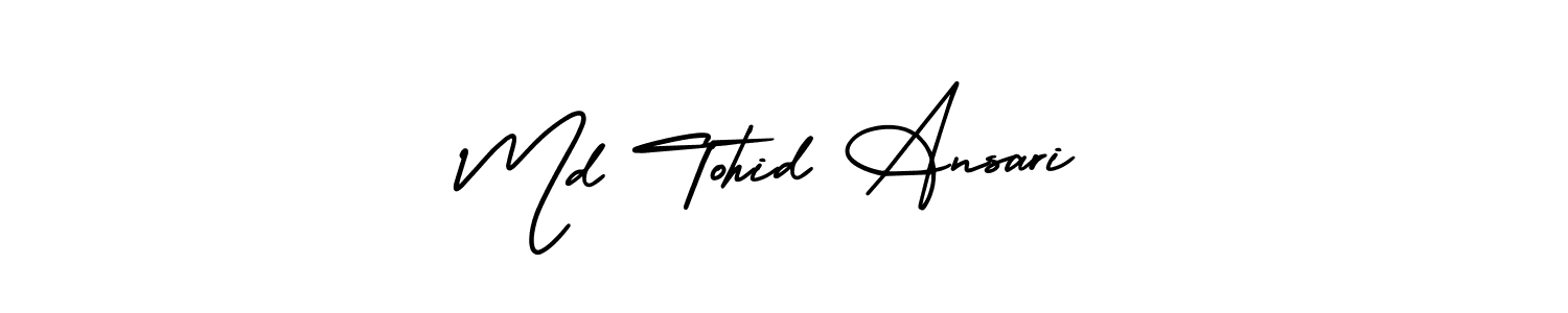 Use a signature maker to create a handwritten signature online. With this signature software, you can design (AmerikaSignatureDemo-Regular) your own signature for name Md Tohid Ansari. Md Tohid Ansari signature style 3 images and pictures png