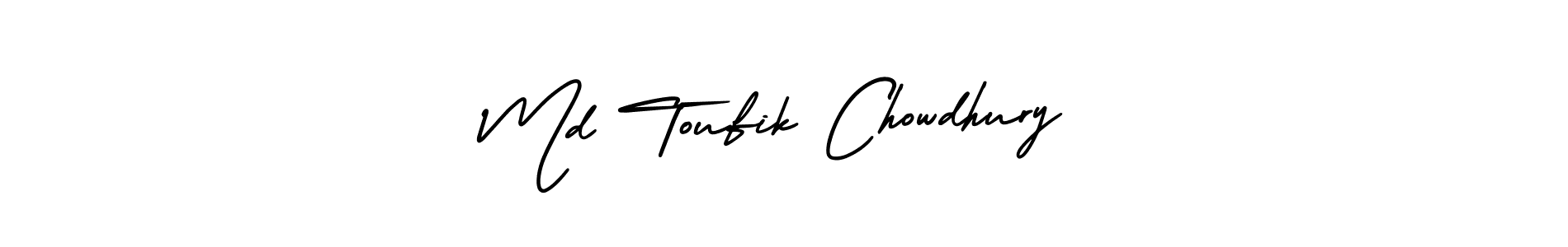 The best way (AmerikaSignatureDemo-Regular) to make a short signature is to pick only two or three words in your name. The name Md Toufik Chowdhury include a total of six letters. For converting this name. Md Toufik Chowdhury signature style 3 images and pictures png