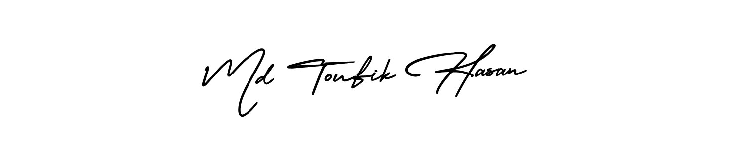 Use a signature maker to create a handwritten signature online. With this signature software, you can design (AmerikaSignatureDemo-Regular) your own signature for name Md Toufik Hasan. Md Toufik Hasan signature style 3 images and pictures png