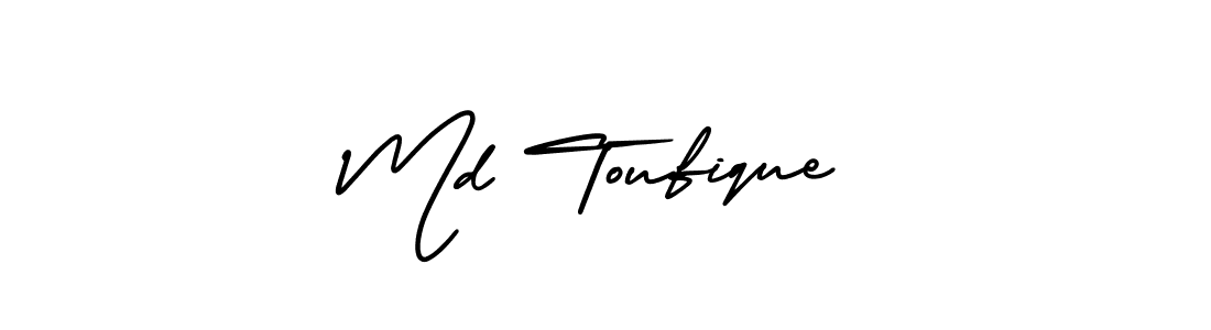 Md Toufique stylish signature style. Best Handwritten Sign (AmerikaSignatureDemo-Regular) for my name. Handwritten Signature Collection Ideas for my name Md Toufique. Md Toufique signature style 3 images and pictures png