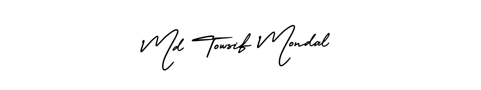 How to make Md Towsif Mondal name signature. Use AmerikaSignatureDemo-Regular style for creating short signs online. This is the latest handwritten sign. Md Towsif Mondal signature style 3 images and pictures png