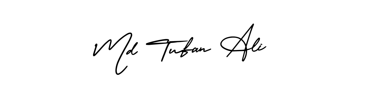 The best way (AmerikaSignatureDemo-Regular) to make a short signature is to pick only two or three words in your name. The name Md Tufan Ali include a total of six letters. For converting this name. Md Tufan Ali signature style 3 images and pictures png