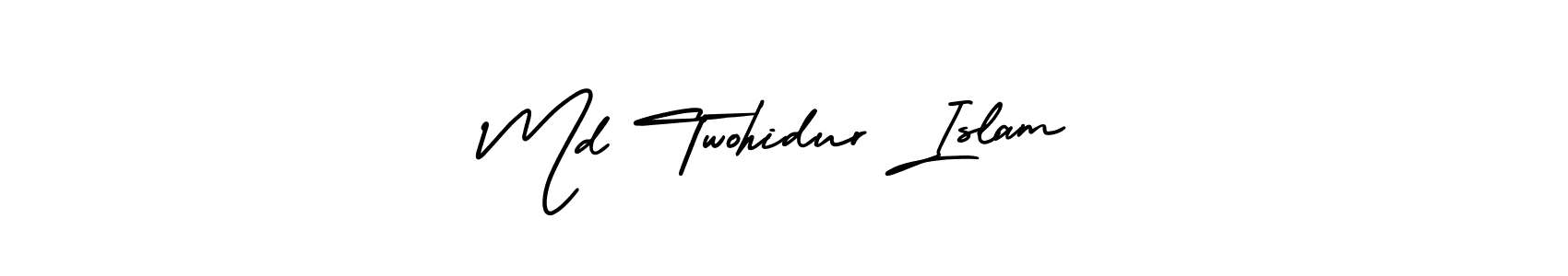Create a beautiful signature design for name Md Twohidur Islam. With this signature (AmerikaSignatureDemo-Regular) fonts, you can make a handwritten signature for free. Md Twohidur Islam signature style 3 images and pictures png