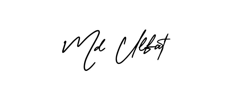Also You can easily find your signature by using the search form. We will create Md Ulfat name handwritten signature images for you free of cost using AmerikaSignatureDemo-Regular sign style. Md Ulfat signature style 3 images and pictures png