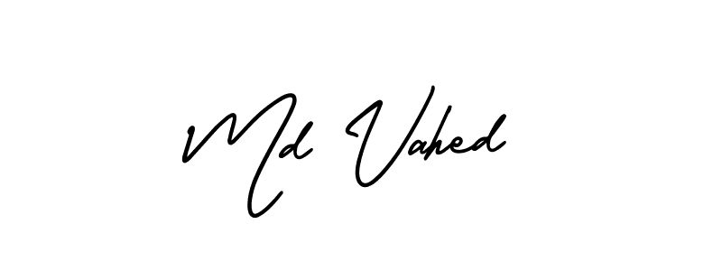 How to make Md Vahed name signature. Use AmerikaSignatureDemo-Regular style for creating short signs online. This is the latest handwritten sign. Md Vahed signature style 3 images and pictures png