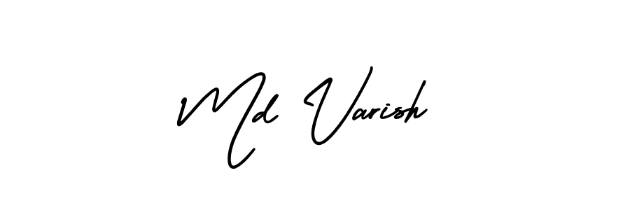 How to make Md Varish signature? AmerikaSignatureDemo-Regular is a professional autograph style. Create handwritten signature for Md Varish name. Md Varish signature style 3 images and pictures png