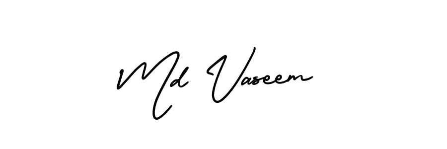 Design your own signature with our free online signature maker. With this signature software, you can create a handwritten (AmerikaSignatureDemo-Regular) signature for name Md Vaseem. Md Vaseem signature style 3 images and pictures png